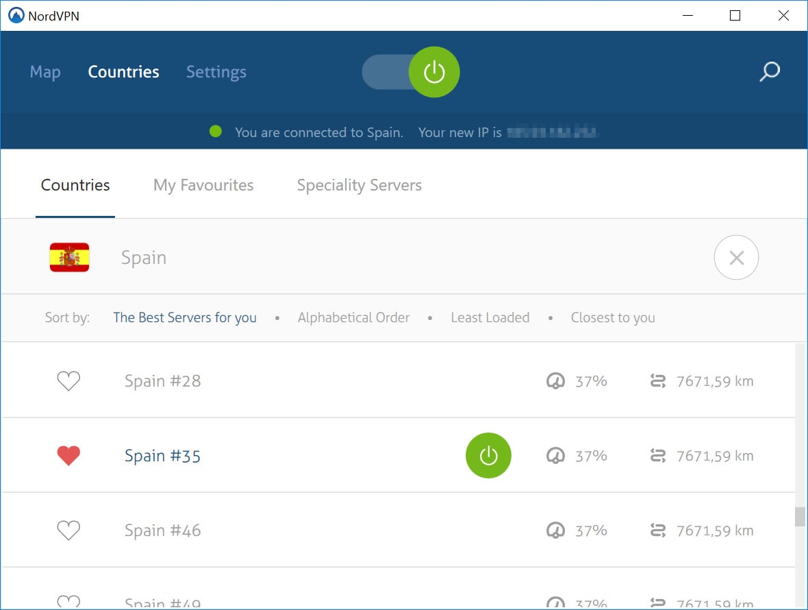 NordVPN w Hiszpanii