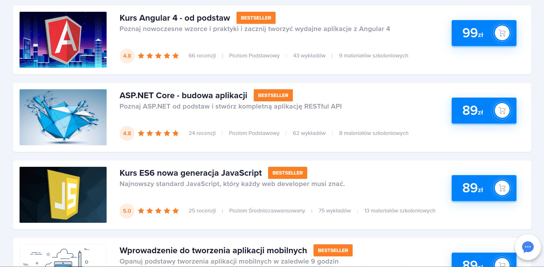 Strefa Kursów - lista szkoleń z JavaScript
